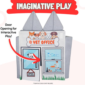 Couch Swag Vet Office panel features adjustable Velcro straps for flexible fitting.