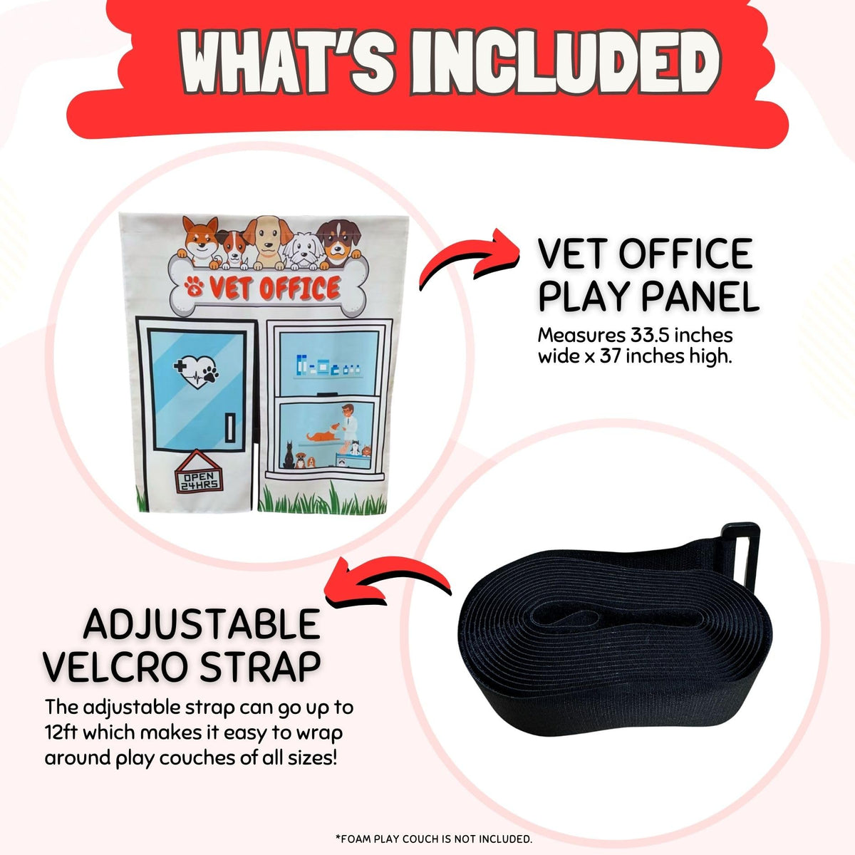 Couch Swag Vet Office panel offers easy setup in seconds.