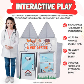 Couch Swag Vet Office play panel sparks imaginary surgery play and storytelling.