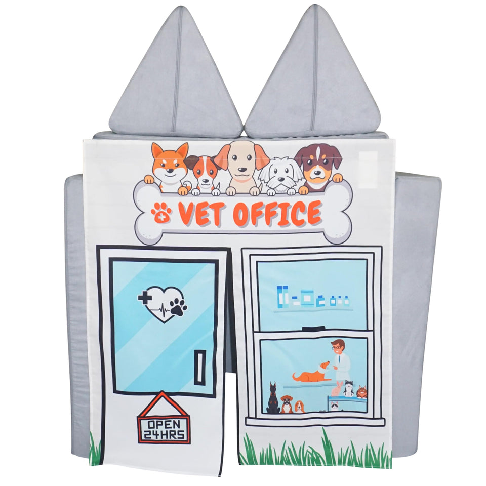 Couch Swag Vet Office play panel invites kids to imagine veterinary care.
