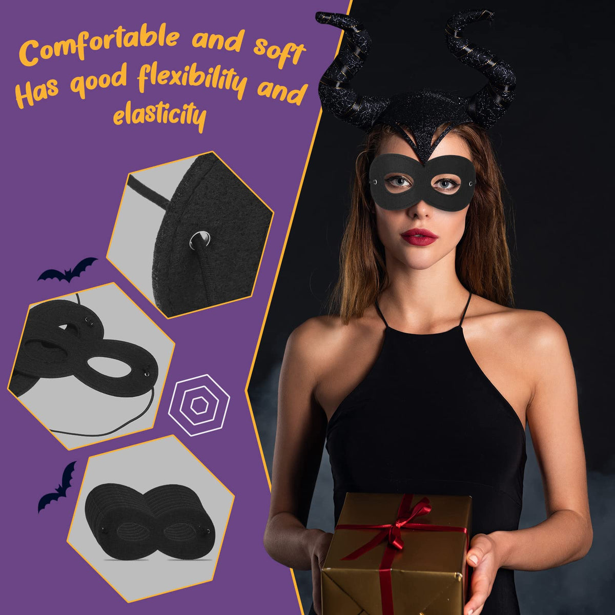 Coume adjustable elastic back mask ensures a secure fit during celebrations.
