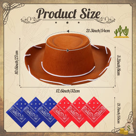 Coume red kids cowboy hat, bright costume accessory for parties