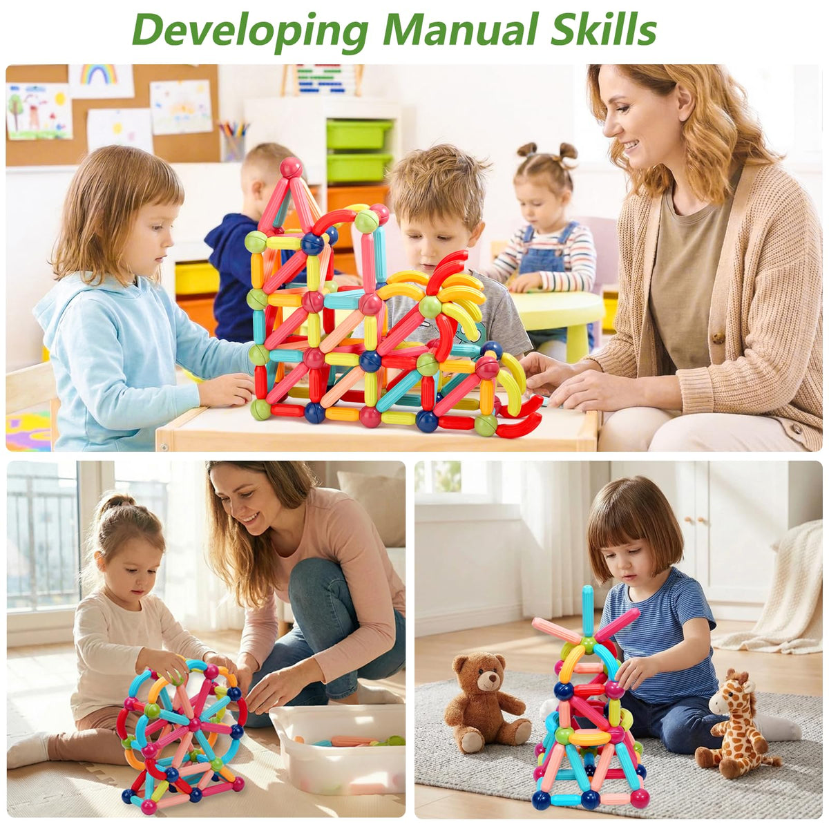 COUOMOXA fosters parent–child bonding through collaborative building sessions.