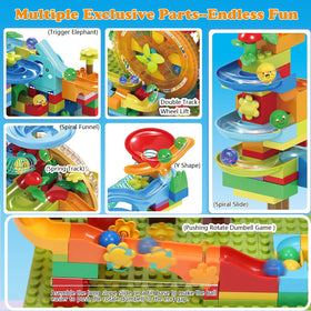 COUOMOXA Marble Run 233pcs magic elephant invites collaborative discovery and problem solving