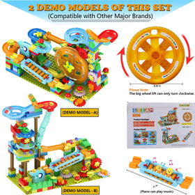 COUOMOXA Marble Run 233pcs waterwheel enhances hands-on learning through motion