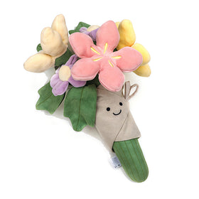 Courtco cute flower plush doll with smiling face for kids' play
