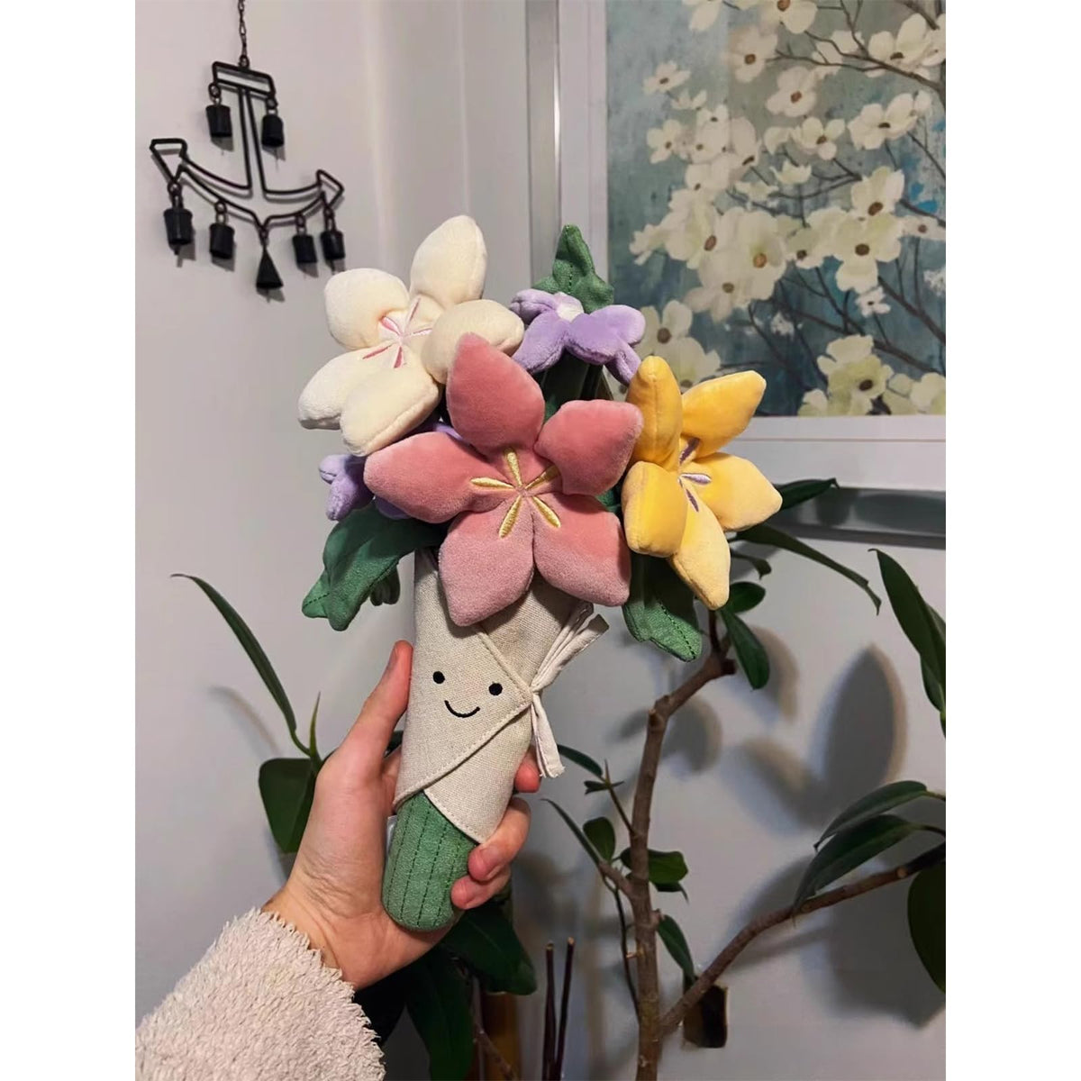 Courtco smiley flower plush close-up with vibrant colors for kids