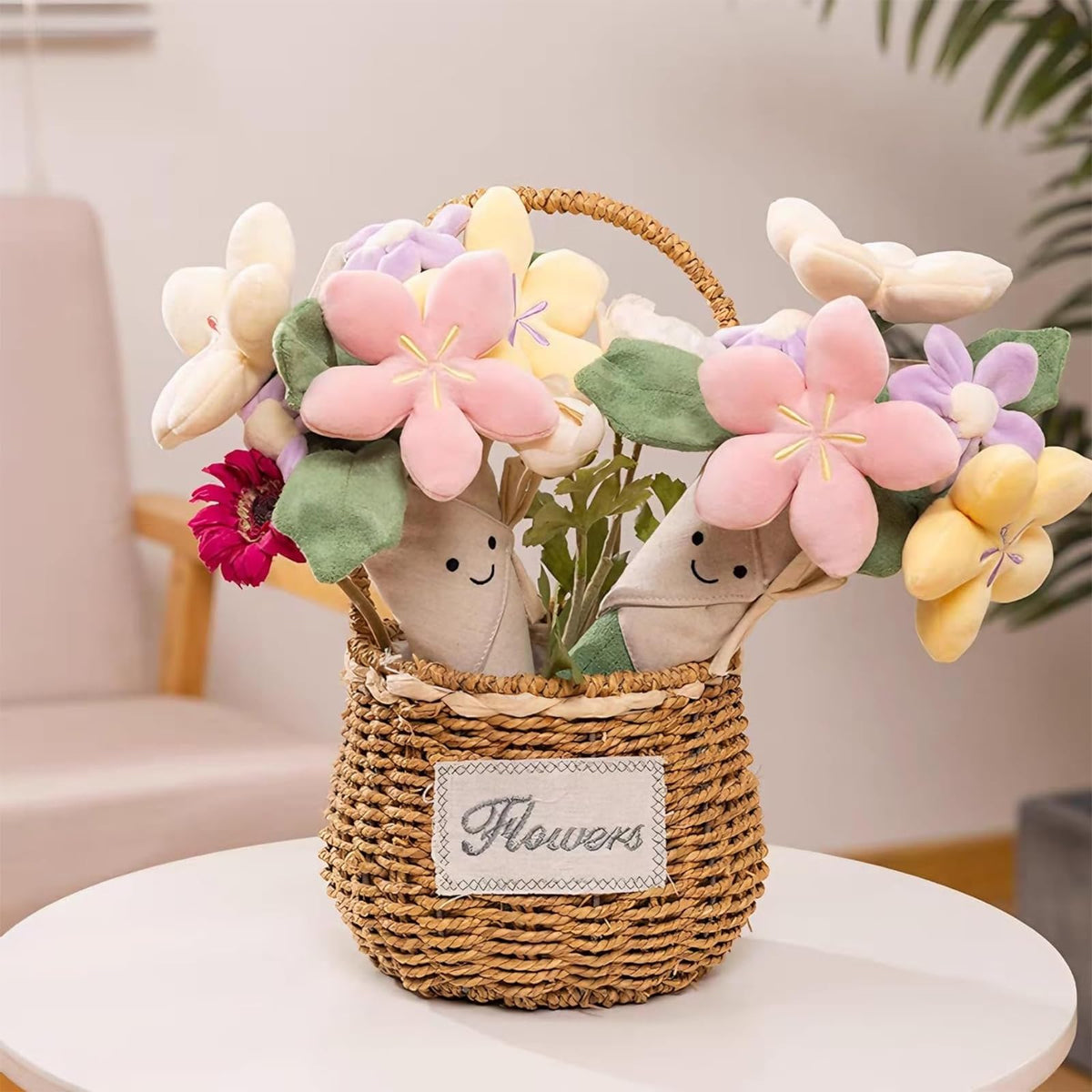 Courtco soft PP cotton-filled flower plush texture