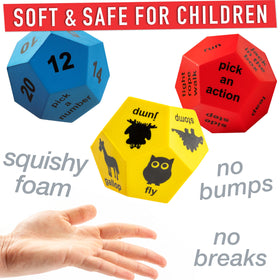 Covelico Exercise Dice used in group activity to engage kids during recess.