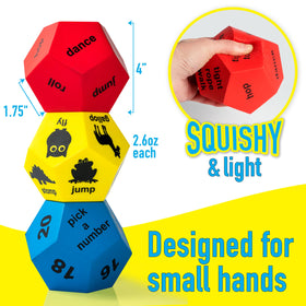 Covelico Exercise Dice for indoor-outdoor play supports screen-free activity.
