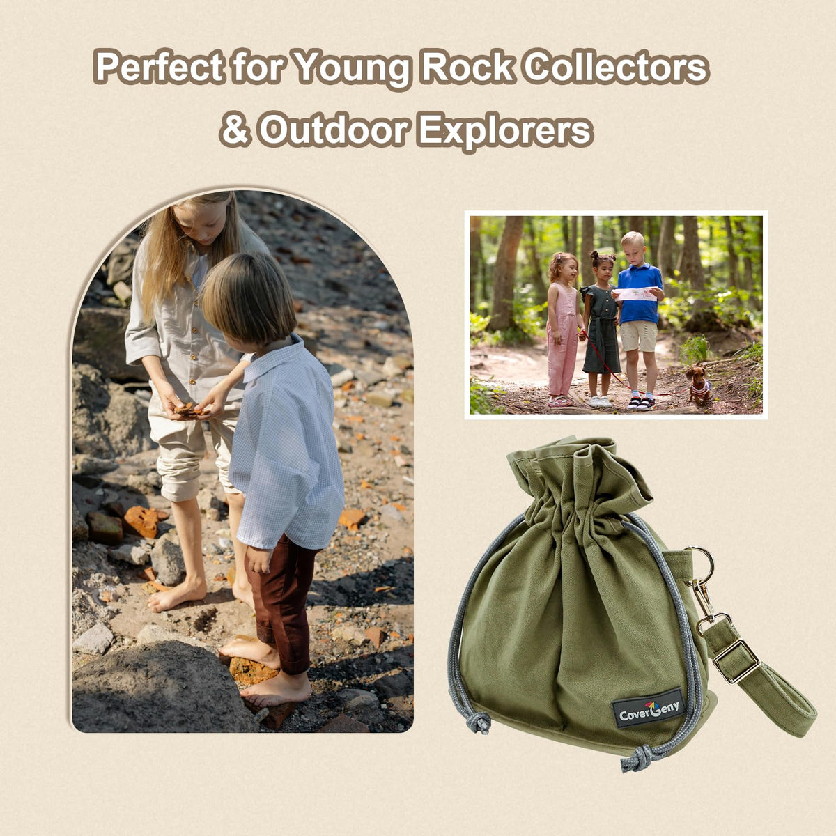 Cover Geny Nature Collection Bag in Army Green, versatile outdoor gear