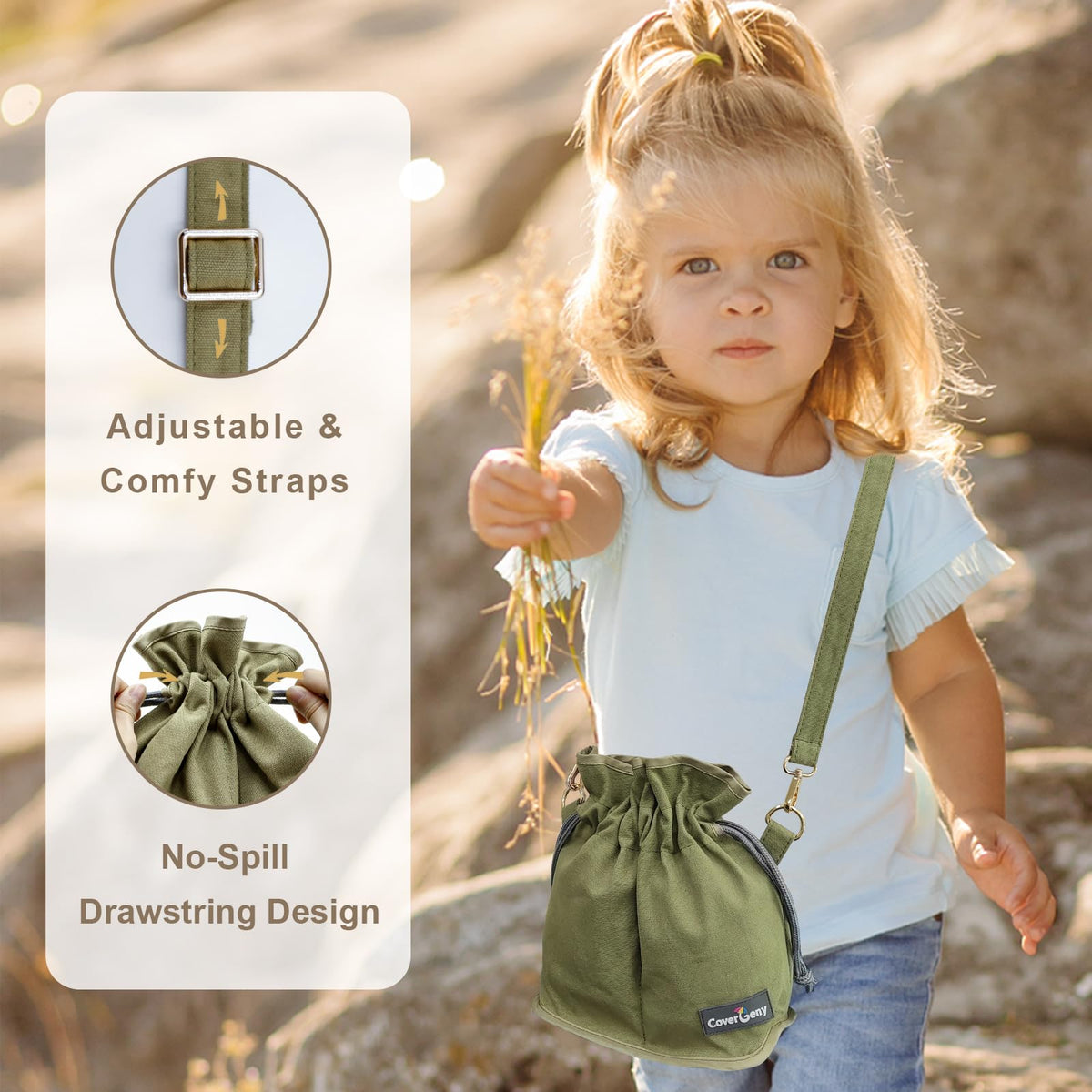Cover Geny Nature Collection Bag with mesh-bottom keeps treasures visible while removing sand
