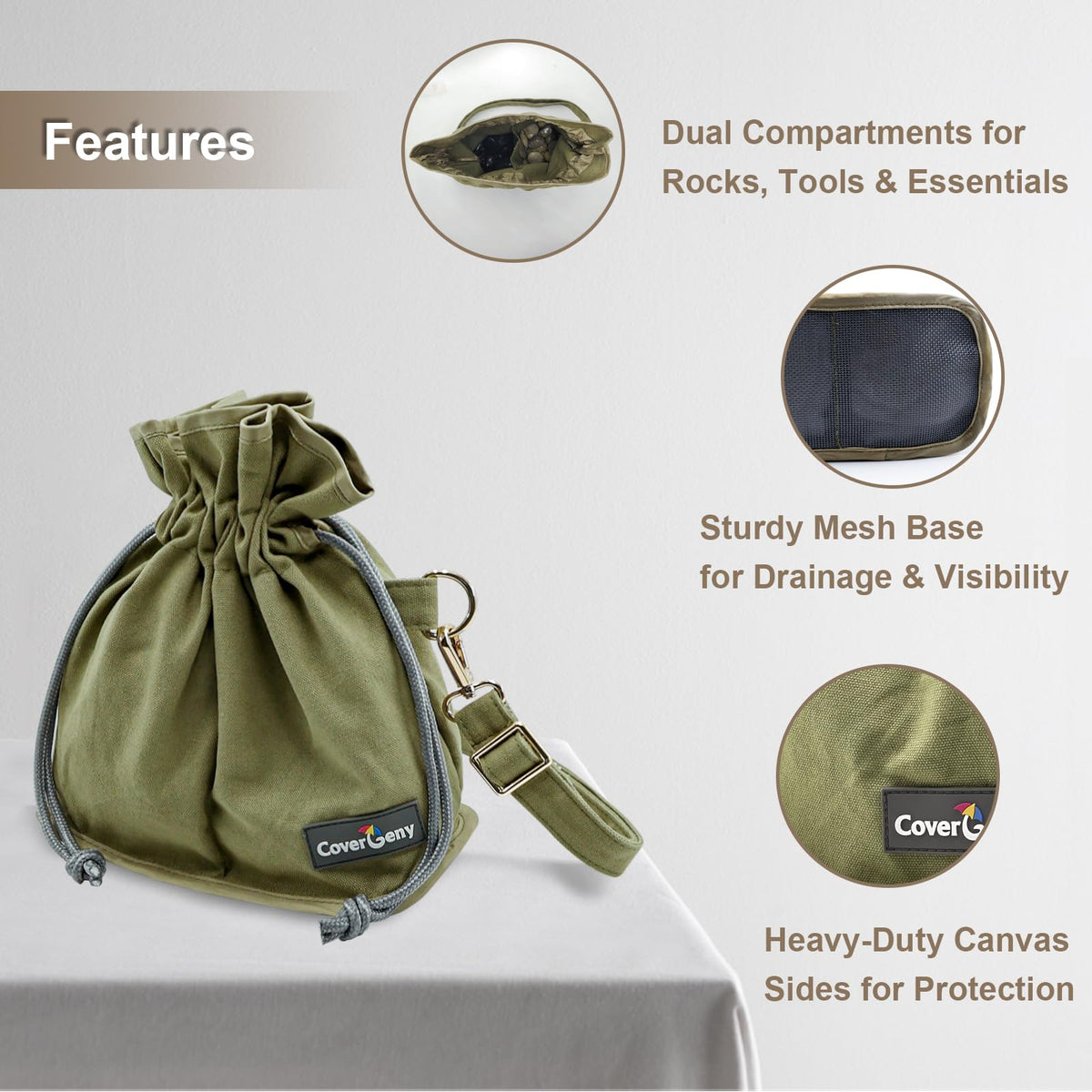 Cover Geny Nature Collection Bag in rugged canvas for active outdoor use
