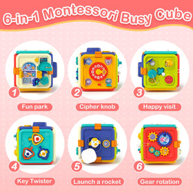 Covsen Busy Cube rotating gears enhance problem-solving during play