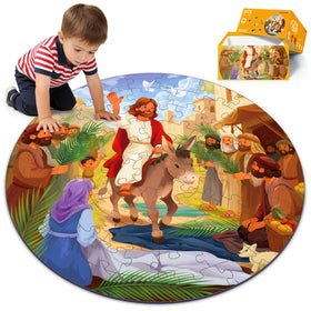 Covsen Christian Bible Puzzle: Jesus entry scene in Jerusalem for interactive learning at home
