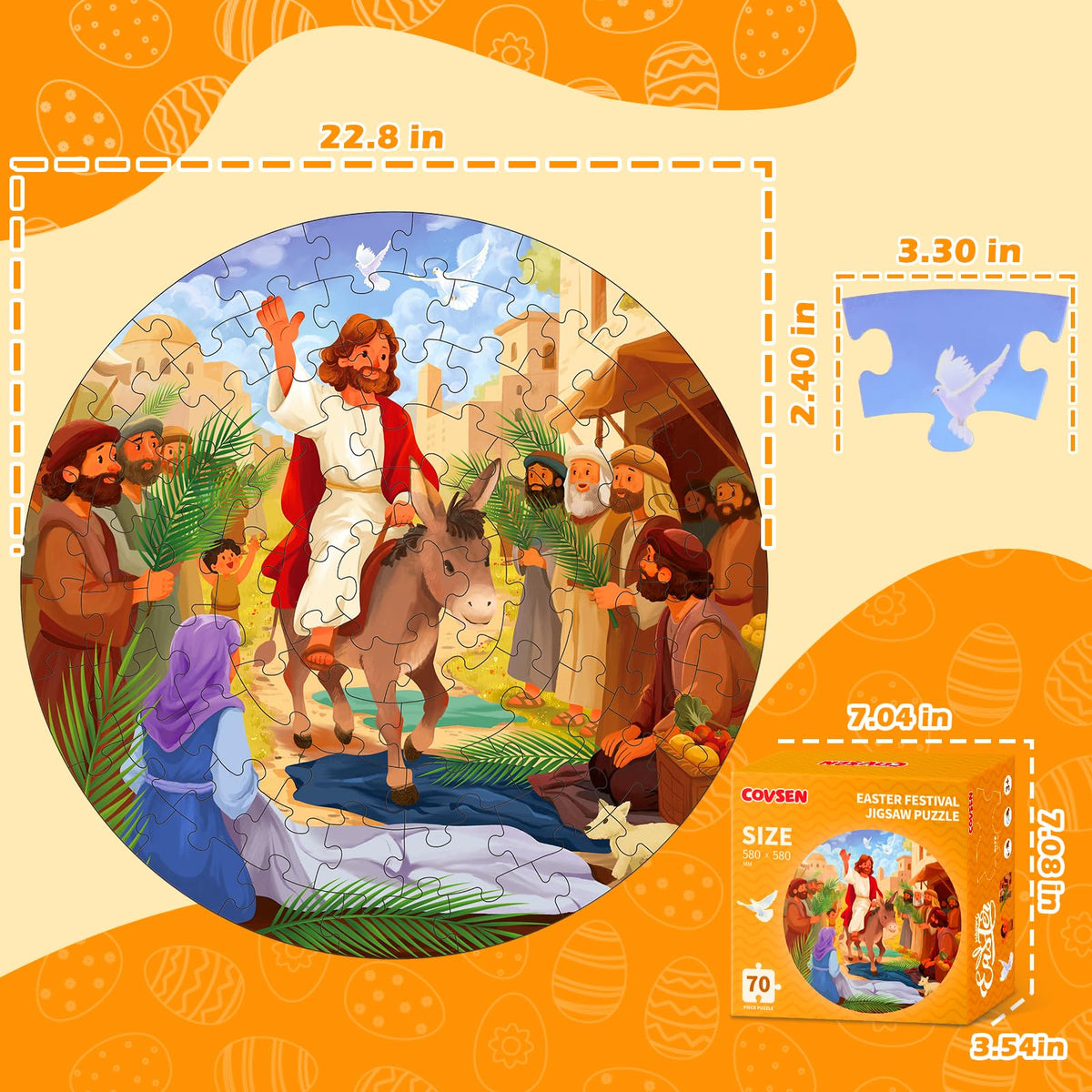 Covsen Bible Puzzle: Smooth edges protect young learners during play