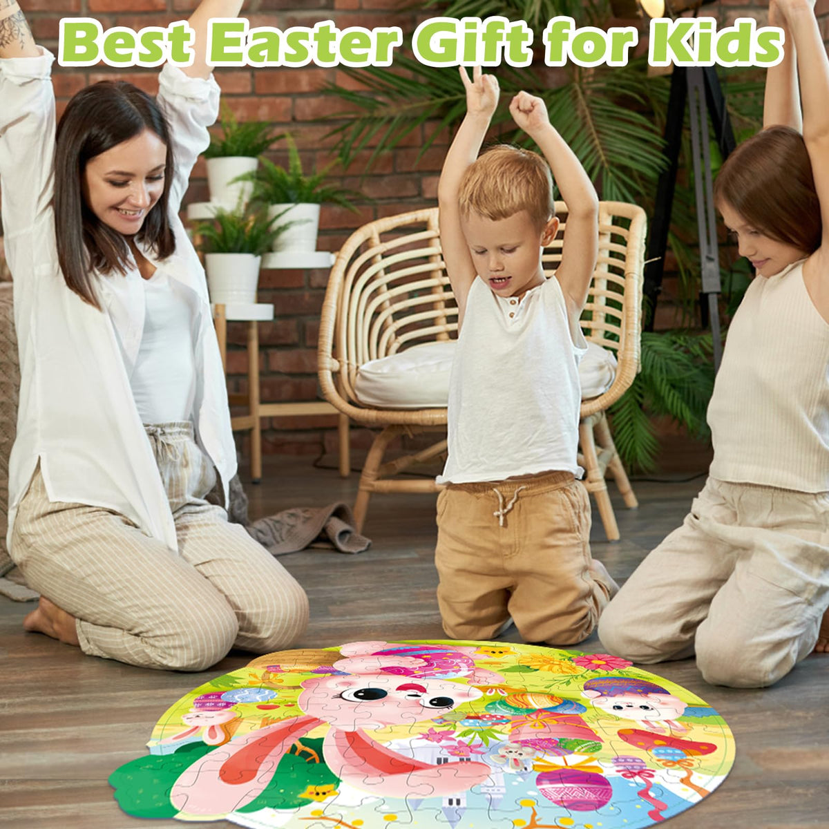 Covsen Easter Puzzles family play time promotes bonding and patience.