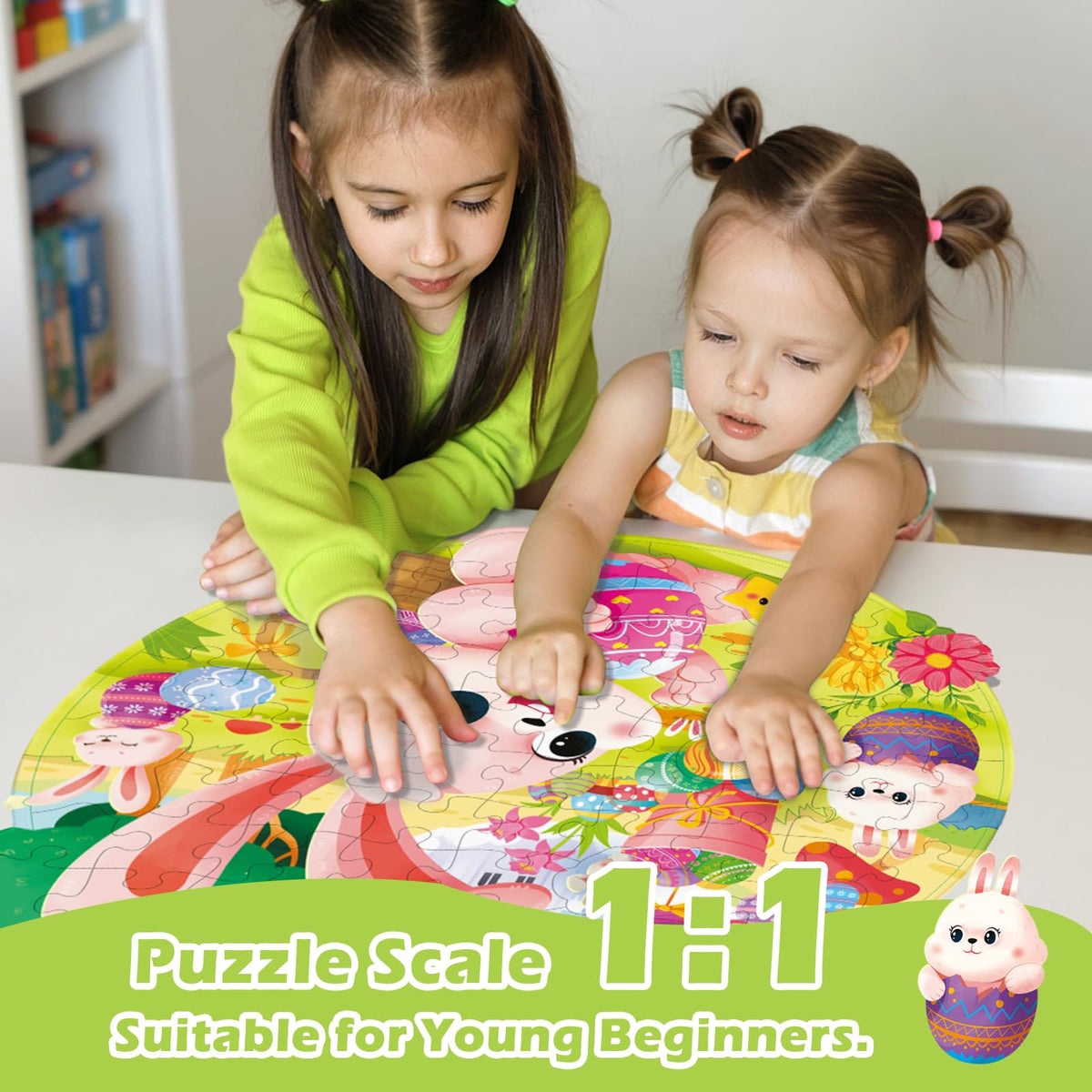 Covsen Easter Puzzles smooth-edged pieces for safe handling.