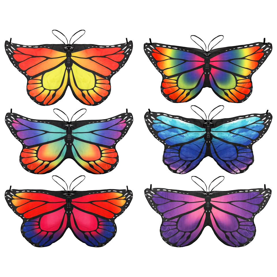 Covzoe butterfly wings set 6 for kids, bright colors for party costumes