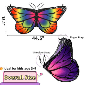 Covzoe kids dress-up wings back view, flexible straps support play