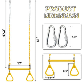 Covzoe swing rings attachment enabling full-body routines with safe mounting.