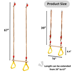 Covzoe Trapeze Bar adjustable-rope-39-67in enables flexible heights for different setups.