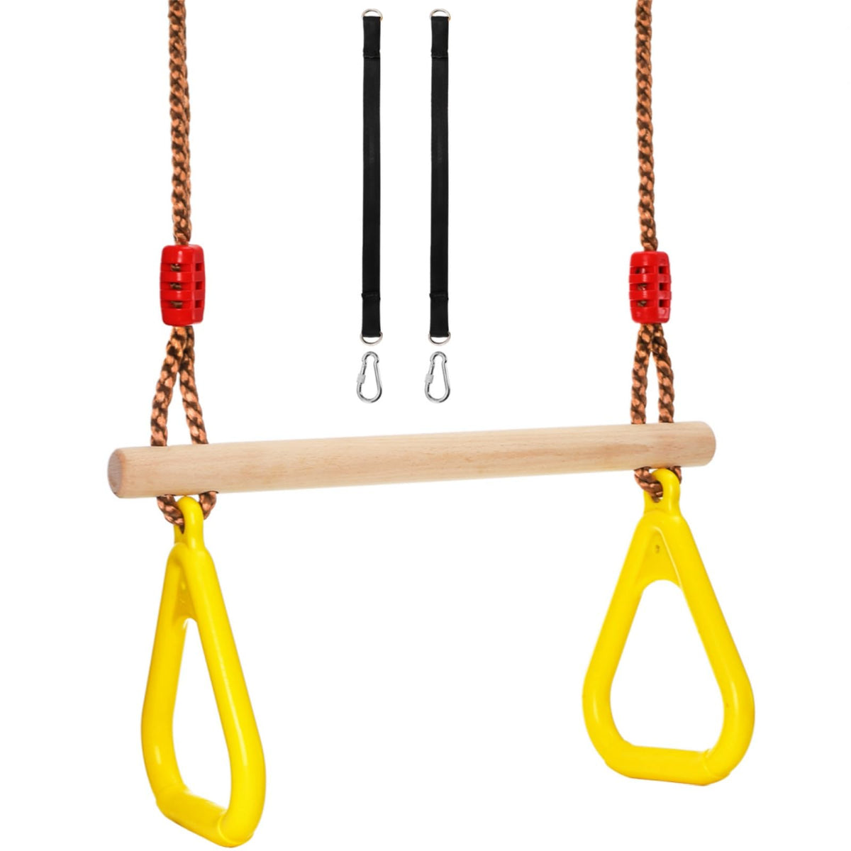 Covzoe Trapeze Bar wooden-16in offers sturdy outdoor play for kids.