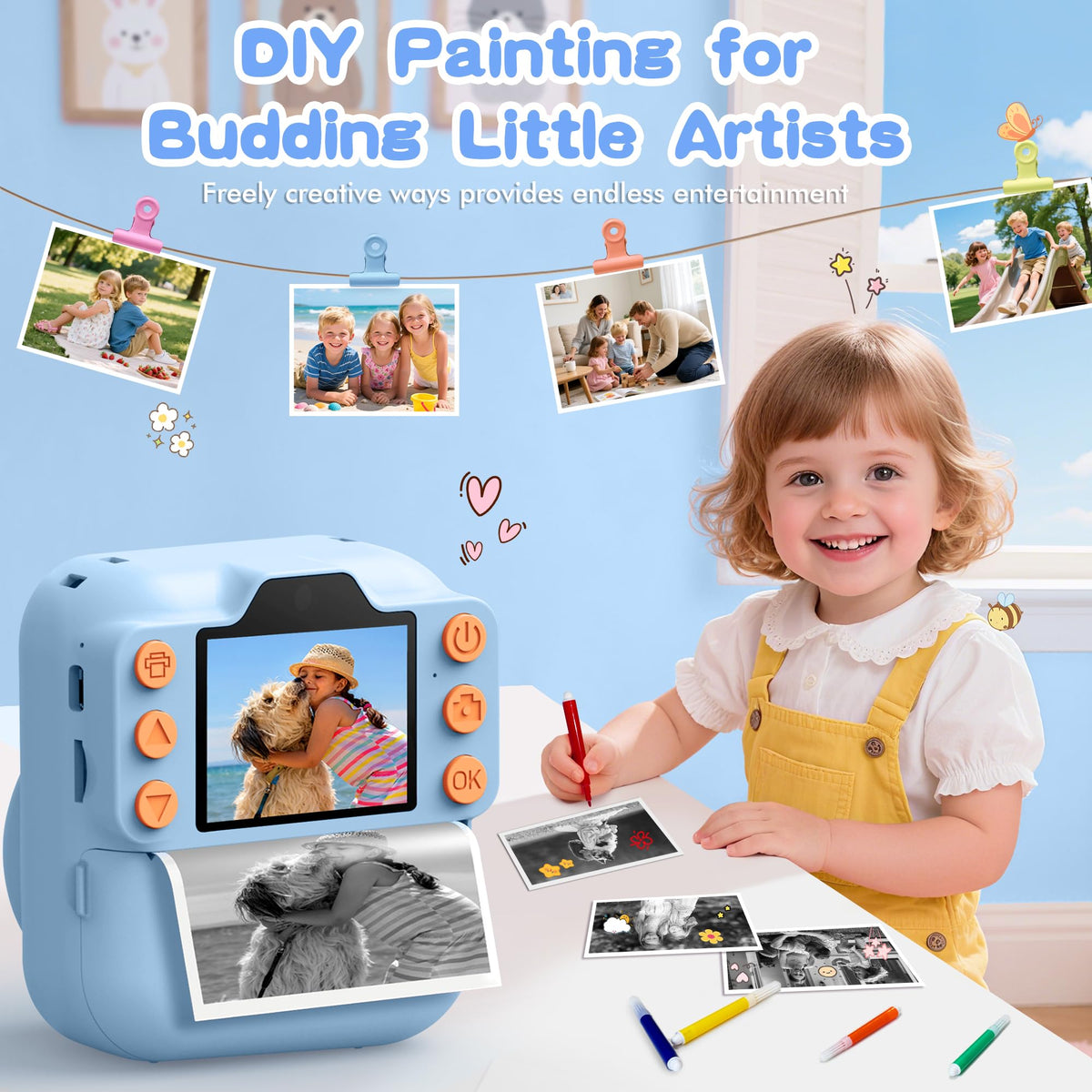 Coxlame Kids Camera Instant Print in use on the go for travel play
