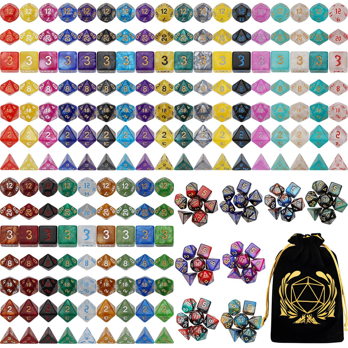 Coyeekn DND dice sets overview showing 35x7 components for smooth RPG sessions.