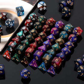 Coyeekn polyhedral dice set features D4, D6, D10, and percentile die.