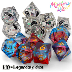 Coyeekn Mystery Dice Set seven polyhedral dice in bold colors for RPG sessions.