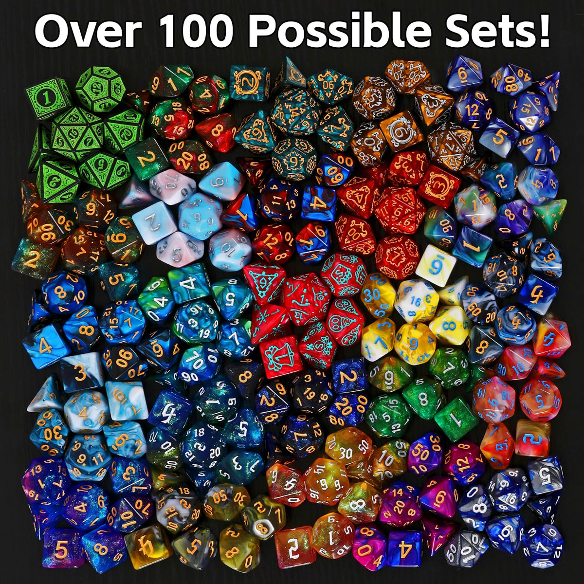 Coyeekn Mystery Dice Set dice stickers included for quick setup and organization.