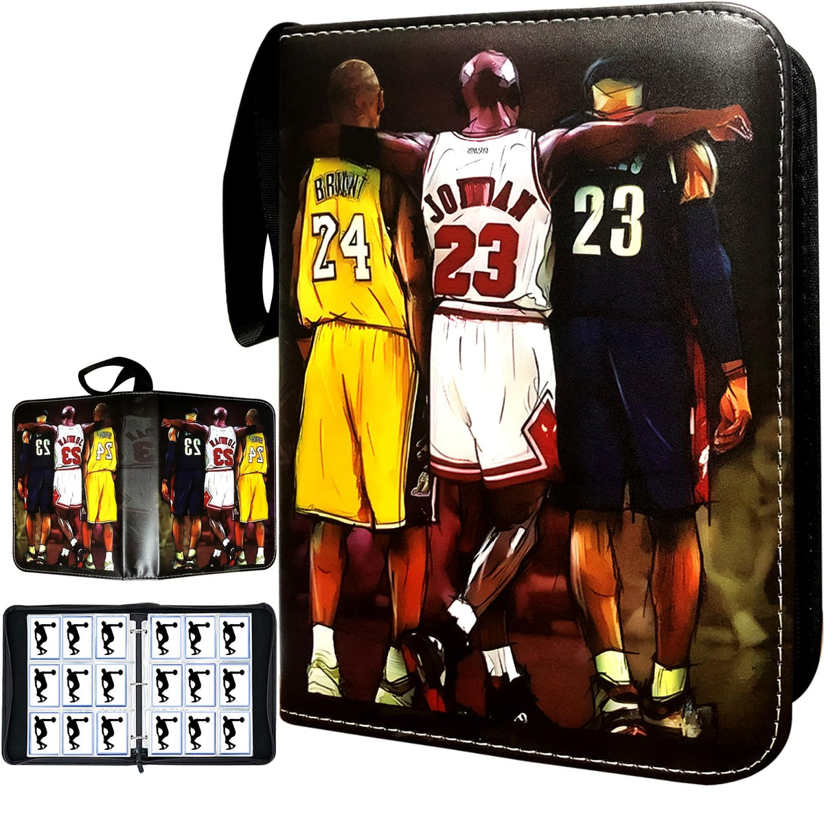 COYORO basketball card binder with 3-ring open shows easy card access and organization