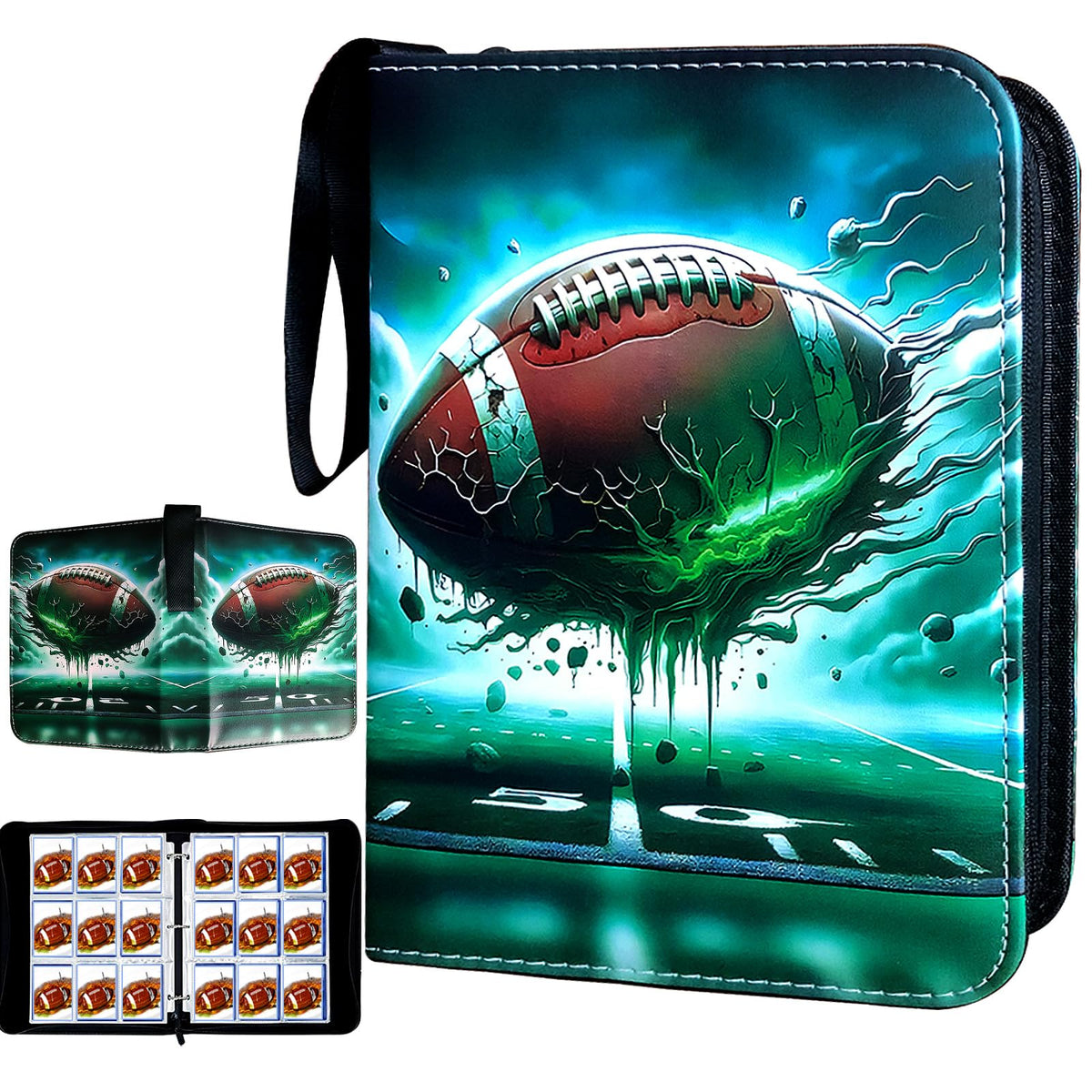COYORO football card binder front cover for portable organized storage