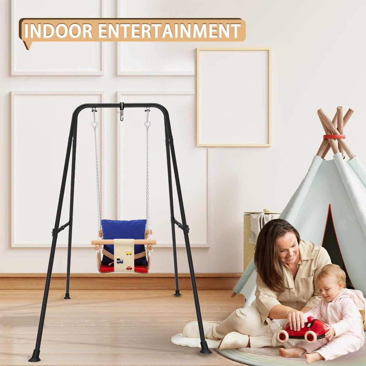COZEER Swing Stand with sandbags increases stability for safer play