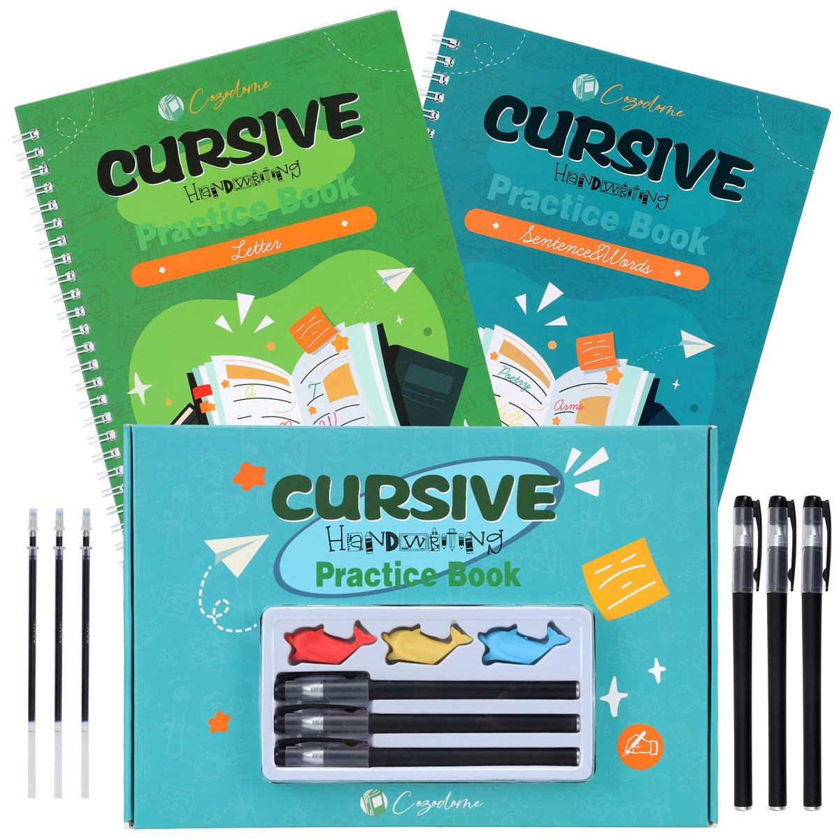Cozodome grooved cursive lines guide kids toward smooth letter formation