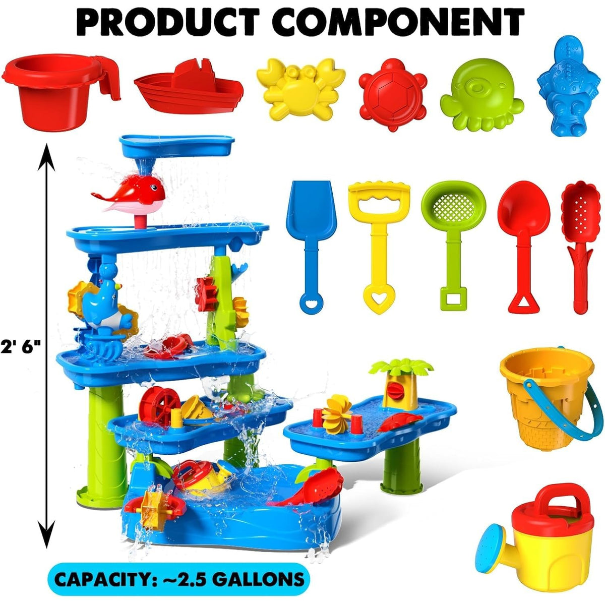 CozyBomB fishing game on water table boosts fine motor skills and imagination.