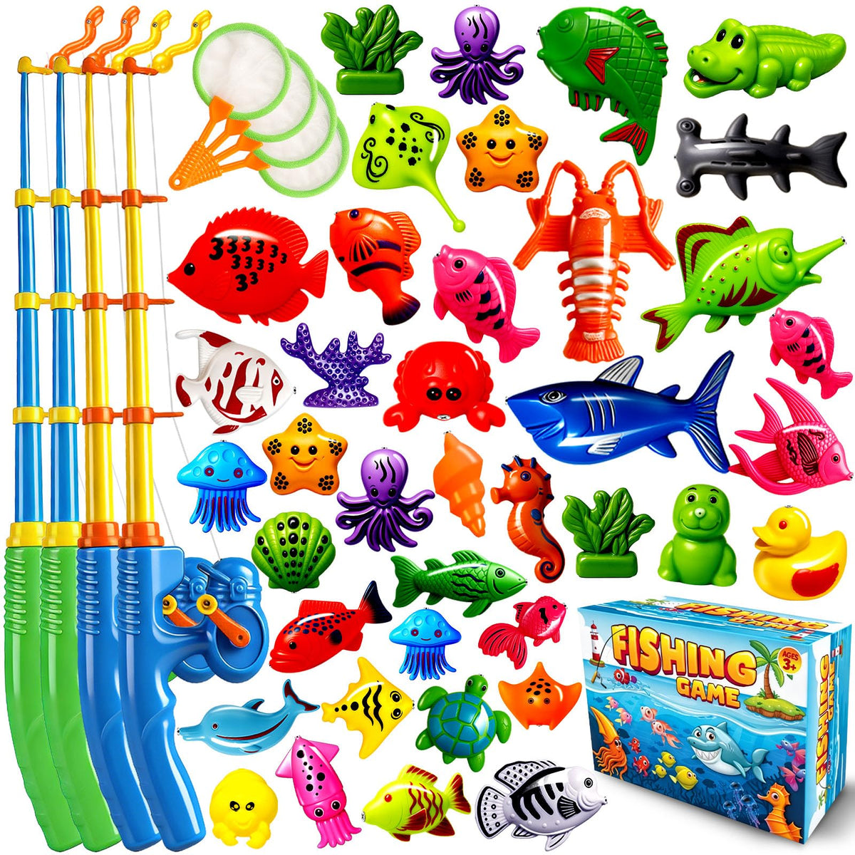 CozyBomB magnetic fishing poles for easy setup and durable toddler play.