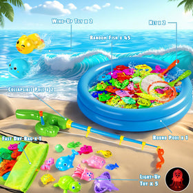 CozyBomB fishing toy nets aiding cooperative play and social interaction.
