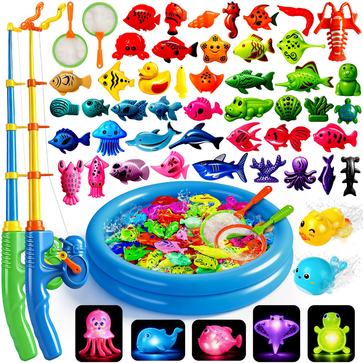 CozyBomB magnetic fishing toys poles for motor skill practice.