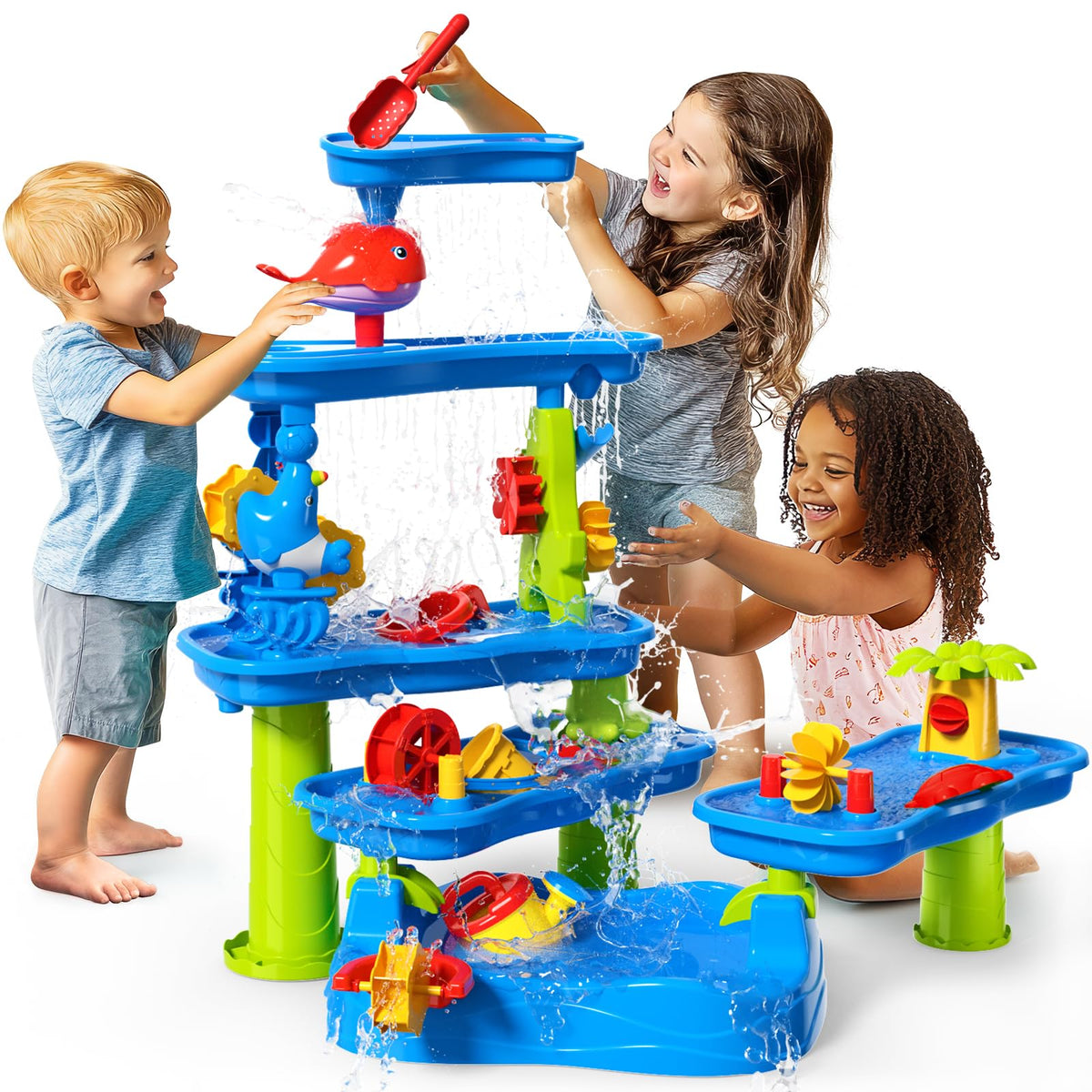 CozyBomB water table assembly in yard supports toddler sensory exploration.