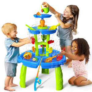 CozyBomB water table with fishing toys boosts cooperative play and fine motor skills.