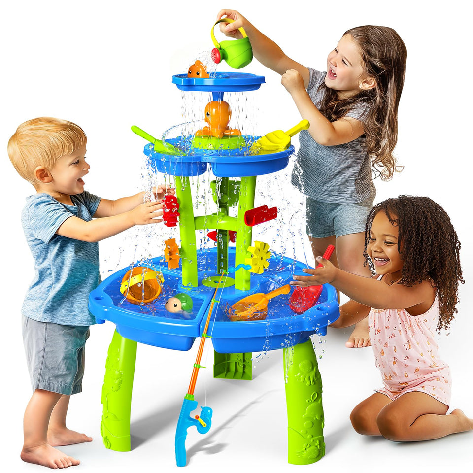 CozyBomB water table with fishing toys boosts cooperative play and fine motor skills.