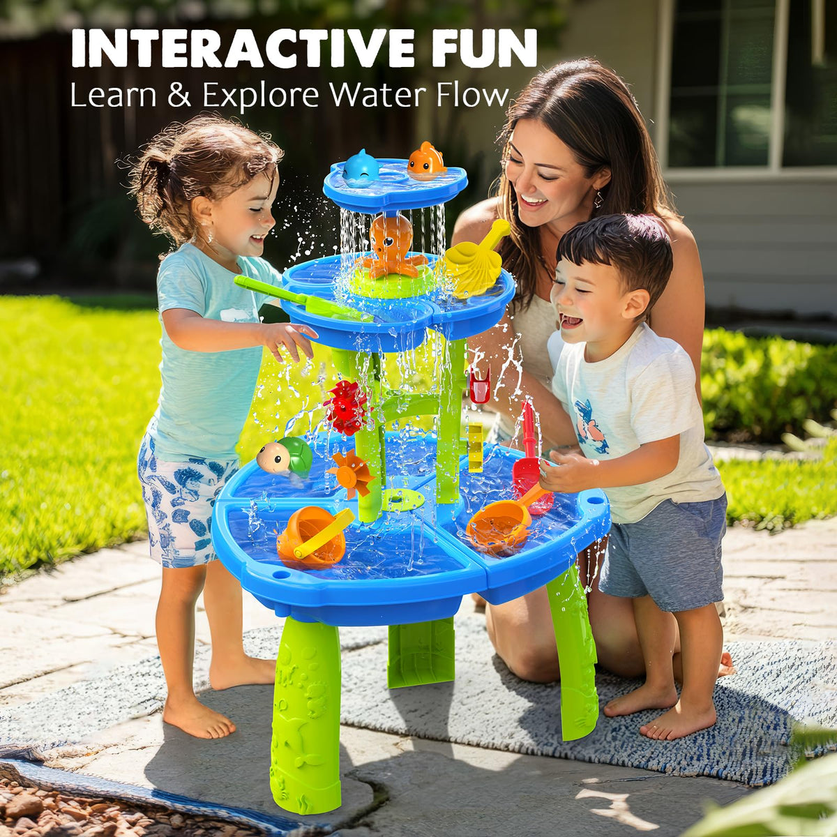 CozyBomB water table used for sand and water sensory play year round.