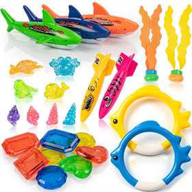 Cozycharm diving shark torpedo for kids, easy-grip design for underwater target practice.
