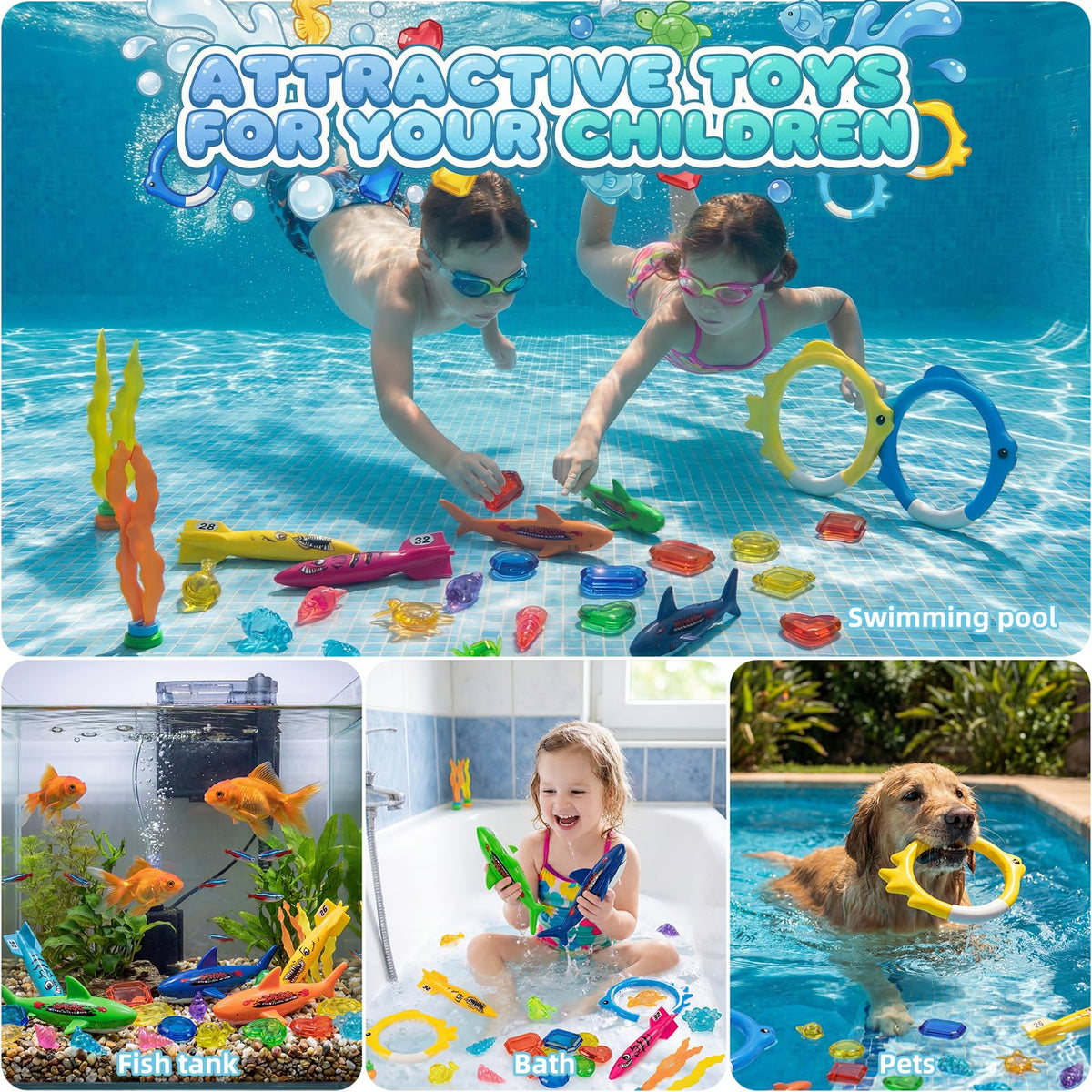 Cozycharm sea animals—cute shapes to inspire fun pool training sessions.