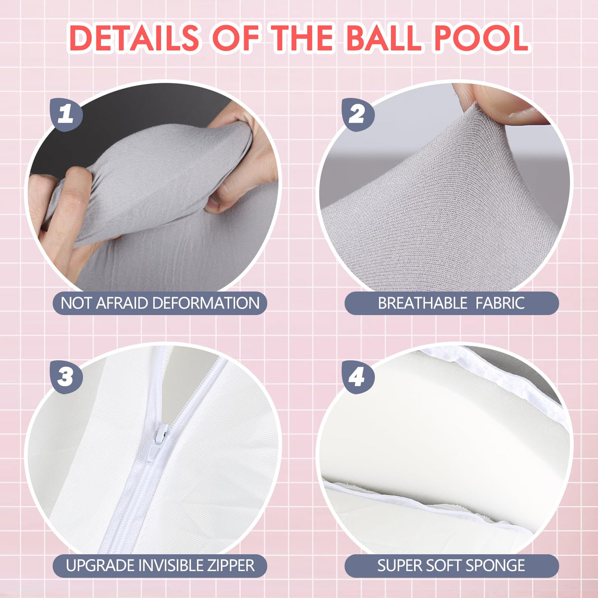 COZYTRAUM ball pit foam walls 360° protection image emphasizes safe surround for toddlers