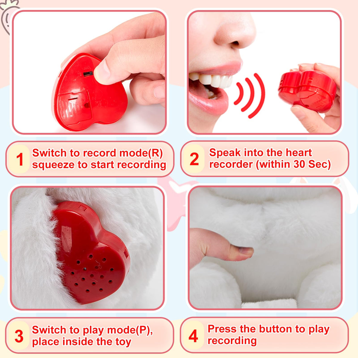 Close-up of CozyWorld bunny hands opening and closing for interactive cuteness.