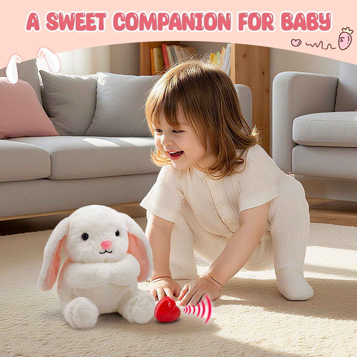 CozyWorld bunny voice recorder plush with 30-second playback for memories.