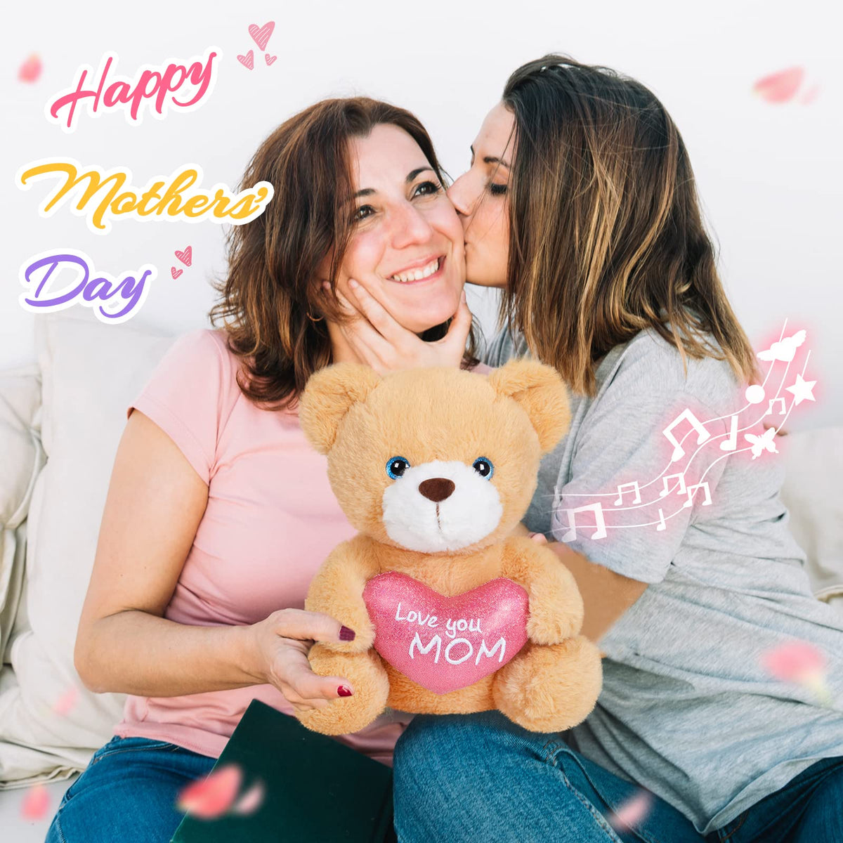CozyWorld heartbeat bear playback-friendly with recording switch to capture your message.